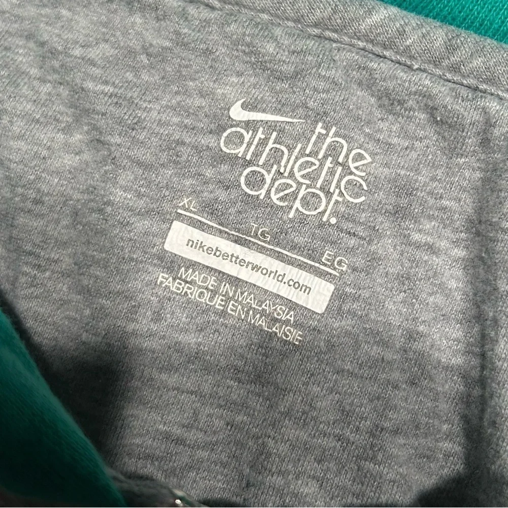 Nike Gray & Green Logo Zip Up Hoodie